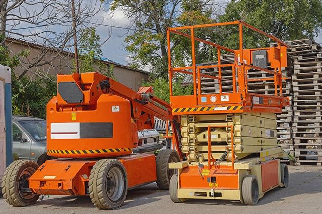 heavy-duty forklift handling inventory in a warehouse in Leona Valley, CA